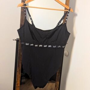 YITTY Women Bodysuit Black Shaping Demi Cup Thong Shimmered Size XL NEW